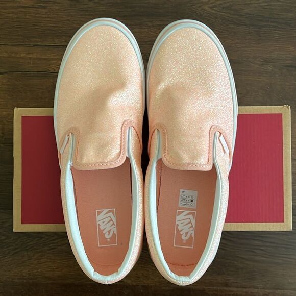 Vans classic slip on glitter Apricot nectar junior size 7/women size 8.5 - Picture 4 of 6